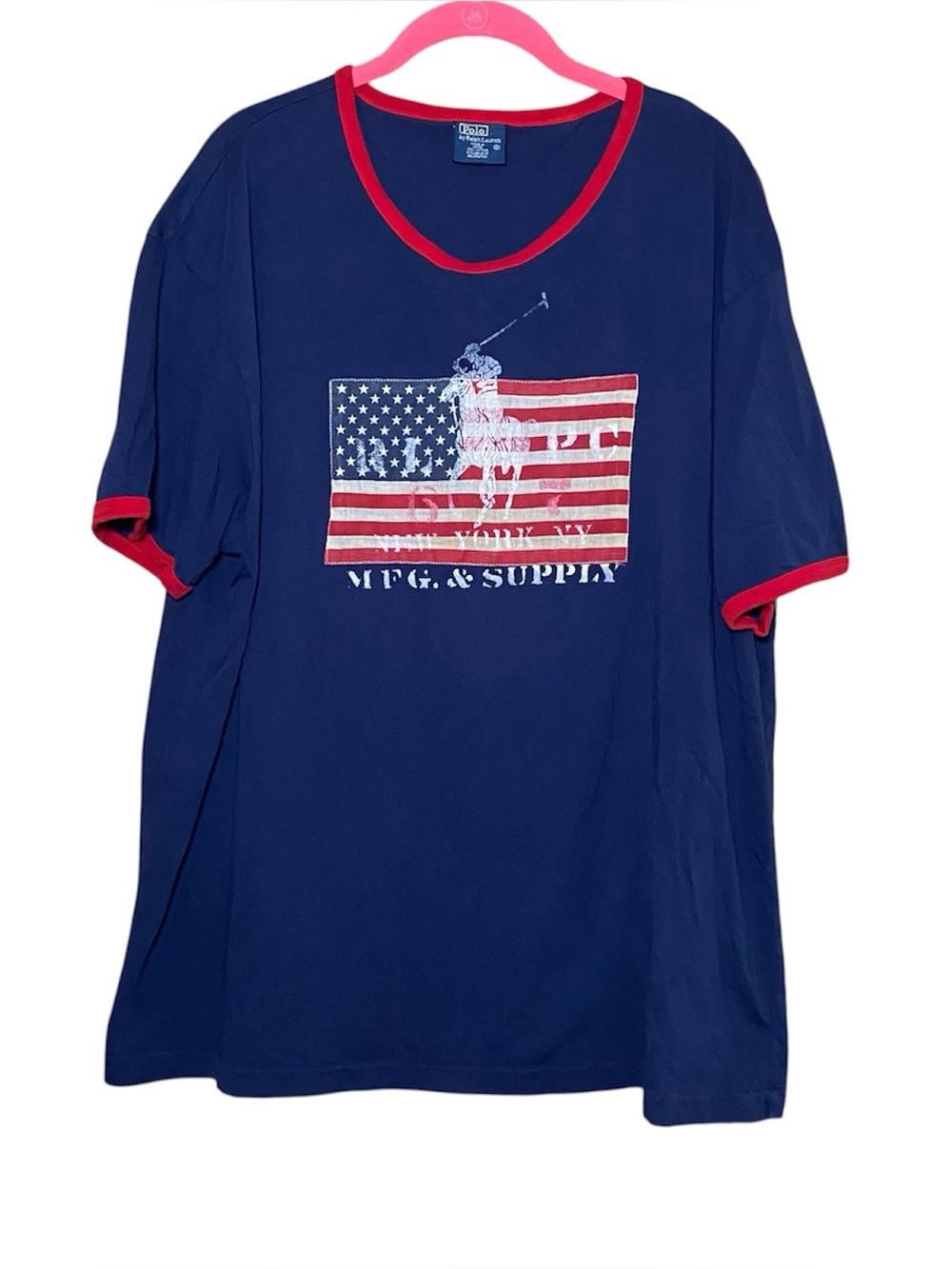Polo Ralph Lauren XL Patriotic Flag Graphic Tee Americana Preppy Coastal